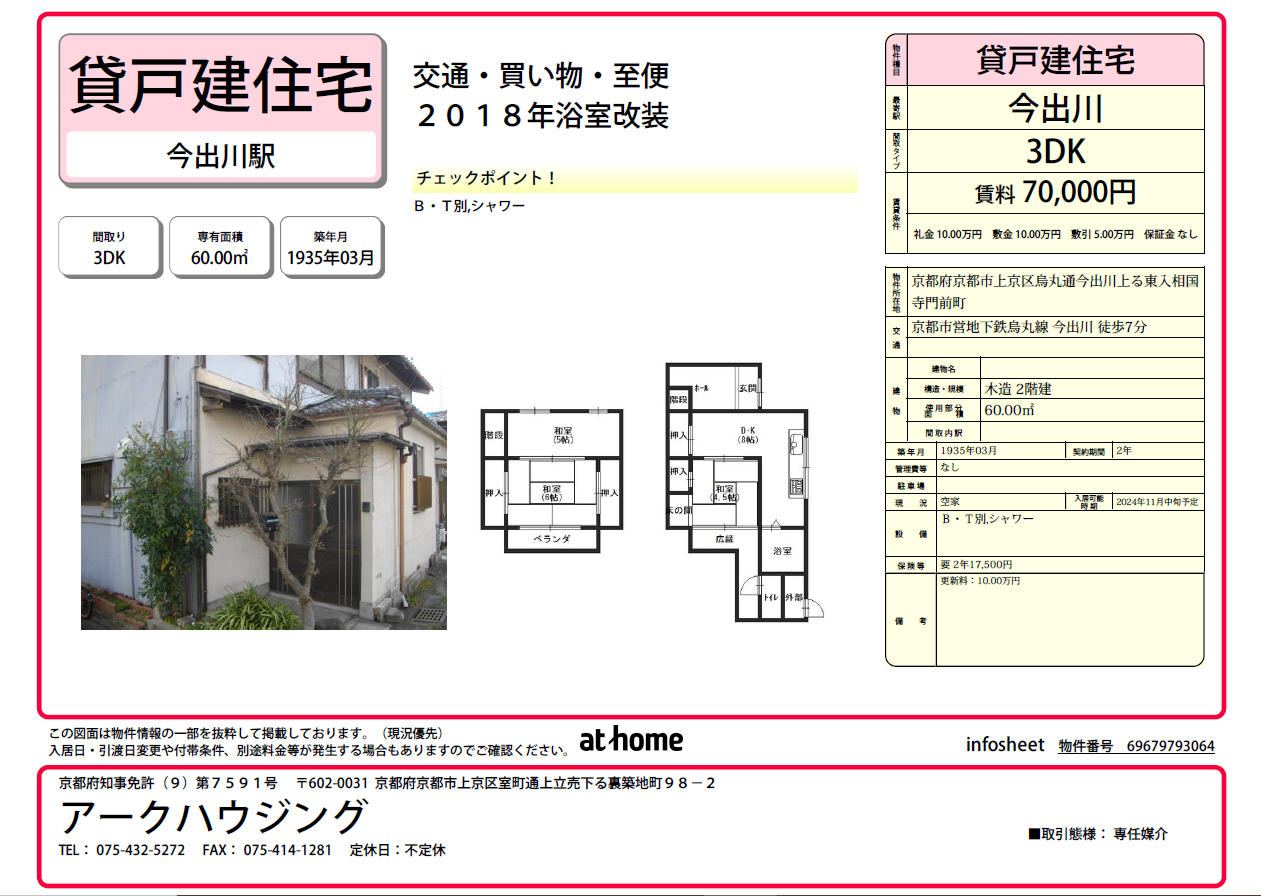 相国寺貸家（7万円）